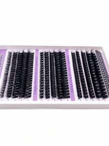 HBZGTLAD New 15 Rows 60D+80D+100DMix 8D Fluffy Individual Lashes Clusters Extensions False Eyelash DIY At Home Cluster Makeup Eyelash Tools - View 3