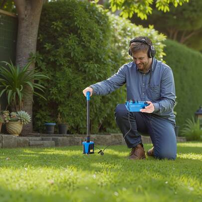 Pipe Water Leak Detector For Outdoors, 1Hz-10000Hz, 7" Touchscreen Water Leakage Detection Locator For 16.4FT (5m) Underground Plumbing - With Medium Sensor, 3 Listening Rods, Headphone & Case