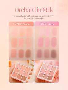 Dasique 9-Color Eyeshadow Palette, High Pigmentation, Long-Lasting, Suitable For Graduates, Birthdays, Beginner-Friendly, Smooth Application, Plant-Based Formula, Cruelty-Free, Rose Girl Charm Colors, Christmas Gift For Her, Fashion Makeup Brand, Back To School, Bridal Wedding, Summer, Valentine's Day, Vacation - #33 Milky Berry - 查看 8