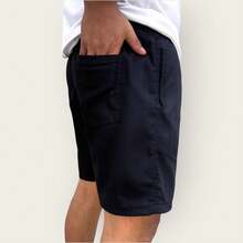 Kit 3 Premium Linen Shorts Bermuda Mauricinho Men's Casual Basic Comfortable Drawstring Waist - Màu Mù tạt vàng - Xem 9