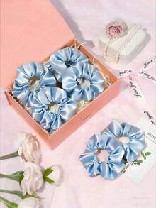 10个柔软缎面螺旋发圈，丝绸发绳，伴娘礼物，缎面发带，丝绸发饰，适合单身派对回礼、婚礼发饰（无损设计，浪漫礼盒填充物，适合新娘送礼会、DIY新娘纪念品），单身派对回礼，婚礼派对用品，生日派对，毕业季 - A - 查看 3