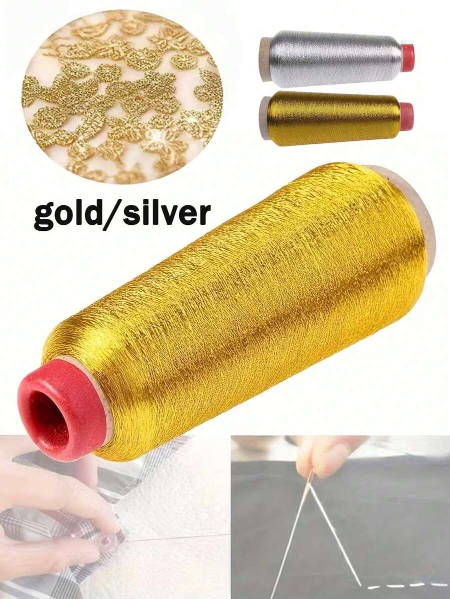 Gold & Silver Cross Stitch Embroidery Thread, Metallic Sewing Accessories