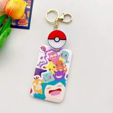 Anime Card Holder With Keychain Character ID Badge Holder Cartoon Poke Ball Keyring - Multicolor - View 12