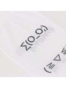 白色涂鸦字母印花过膝袜，原宿风，Y2K Cosplay 可爱舒适袜 - 白色 - 查看 7