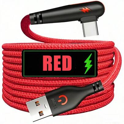 Tangle Free Nylon Braided Data Cable [Hot Selling New] Tzlrxl USB C Nylon Braided Fast Charging Data Cable, Compatible With Samsung, And Other Devices, Supports Data Transfer, Matte Surface, Type C Fast Charging Cable, Adopts Right Angle USB To USB C Design Women's Day Gift Birthday Anniversary Celebration