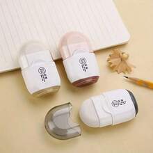 3pcs 2-In-1 Multi-Function Eraser With Pencil Sharpener - Portable, Suitable For Students, Artists And Office Supplies, Back To School - Round - View 7