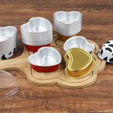 30个/包 一次性铝箔心形烘焙杯，金色/银色/红色可选，适用于烤箱和空气炸锅 - 彩色 - 查看 5