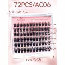 60 piezas de pestañas postizas autoadhesivas con efecto L, de 10 a 16 mm, sin necesidad de pegamento, fáciles de usar - Negro - Ver 8