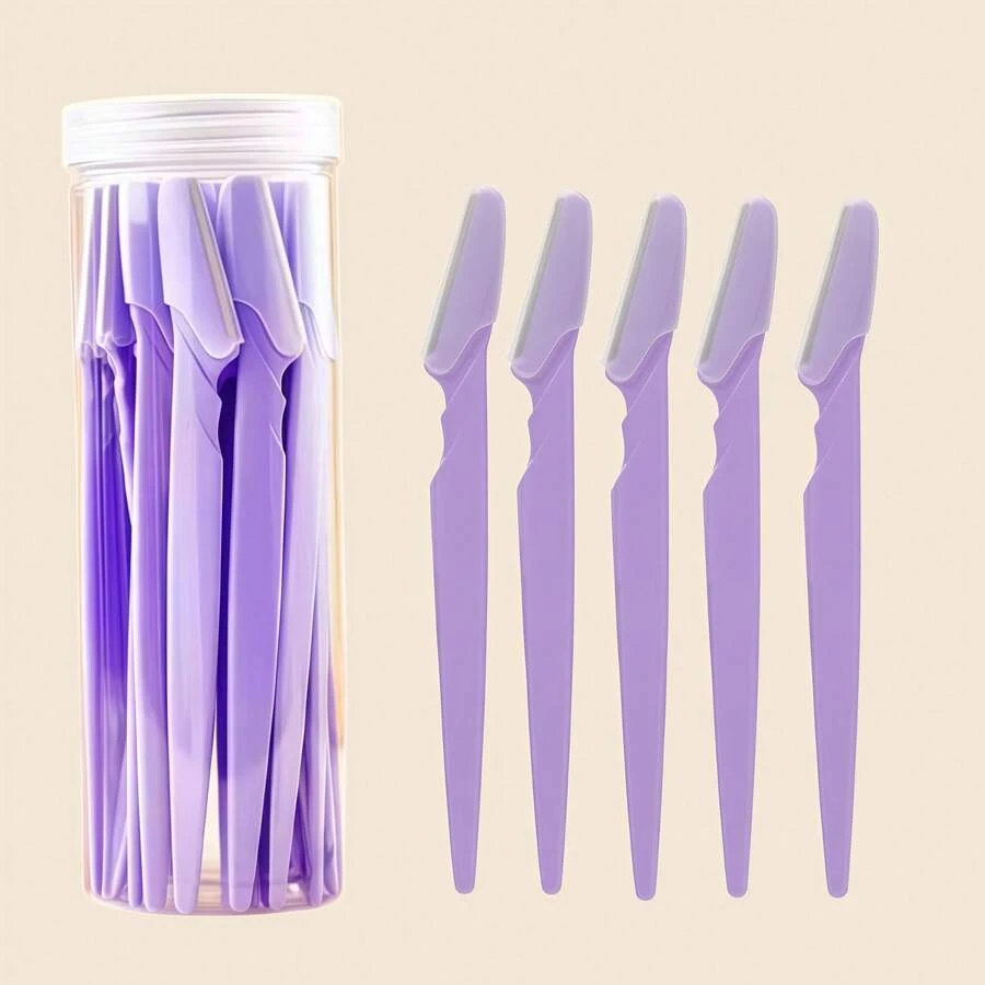 3/5/10/25/35pcs All-In-One Beauty Tools Kit, Satisfy Eyebrow Grooming, Facial Dermaplaning, Full Body Hair Removal And Various Makeup Needs, Suitable For Home, Travel And Daily Use - Light Purple - View 1
