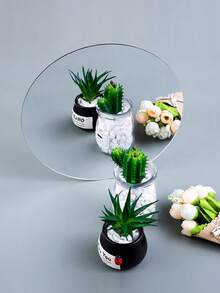 1/4PCS Round Mirror Wall Decal - Silver - View 1