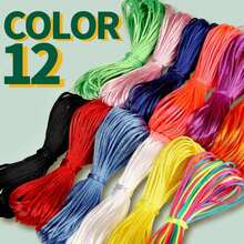 FDNDAMEI 12 Colors Nylon String For Bracelets, Waxed String For Bracelet Making, Satin Nylon Cord For Jewelry Making, Nylon Beading Thread For Craft, String For Bracelet, Necklace, Knit Craft 12 Rolls - White - View 3