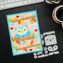Creative Owl Dies, DIY Scrapbooking Album And Embossing Stencil, Greeting Card Making Tool, Card Paper Cutting Crafts ,Gift Card Making Template Die Cuts. - Silver - View 2