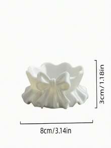 1个3D打印荷叶边蝴蝶结首饰托盘，白色塑料收纳托盘，适用于家庭、书桌、办公室、主题派对、圣诞节、感恩节、情人节、复活节、节日和生日礼物 - 彩色 - 查看 2