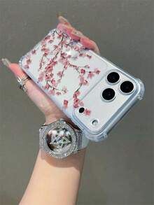 Flower 1pc Transparent TPU Anti-Drop Protective Case Compatible With IPhone 17/17Pro/17 Pro Max, 11, 15 Pro Max, 14 Pro Max/16/16Pro/16promax/14/15/13/12/11, Shock-Proof Phone Case Accessory - Clear - View 1