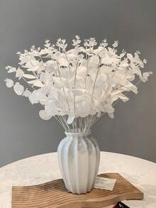 1/2 束人造尤加利枝花束，白色仿丝尤加利叶，适用于婚礼装饰、客厅和餐桌摆设、园艺，触感逼真，适合夏季派对、生日、毕业典礼、婚礼等场合。 - 彩色 - 查看 1