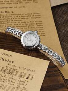 LIANDU Women's Fashion Quartz Watch, Stylish & Multifunctional, Compact & Elegant Design, Suitable For Daily Wear, Birthday Gift, Back To School, Thanksgiving, Romantic Occasions, Perfect Gift - Silver - View 5