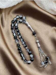 1pc 33 Beads Triple Strand Cracked Agate Ramadan Prayer Beads, Portable Daily Use Unisex - Multicolor - View 1