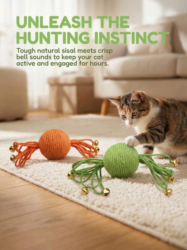 Natural Diatomite Cat Toy Ball - Made Of , Chew-Resistant Natural Diatomite Material With Built-In Bell. Suitable For Medium-Sized Cats, A Perfect Gift For Cat Owners.