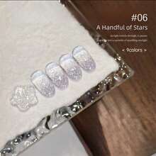 10毫升/瓶 2026新款闪亮钻石指甲油，夏季美甲美白，精致闪耀超亮冰透明不暗沉红蓝绿钻石闪粉凝胶指甲油，白色指甲，粉色指甲，UV固化美甲用品 - 彩色 - 查看 15