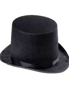 Black Hat, Jazz Hat, Glasses For Magician Stage, Halloween, Punk - A - View 3