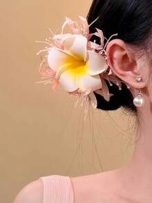 1个精致甜美浪漫雏菊仿真花发夹，适合海滩度假 - 彩色 - 查看 5