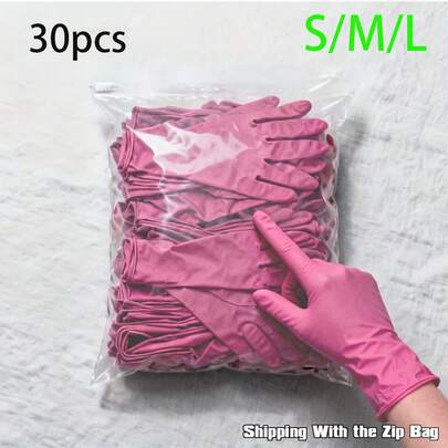 Bộ 30 găng tay gia dụng thoải mái, không chứa latex, dùng một lần, thích hợp để khử trùng phòng tắm và bảo trì, kiểm tra nhà cửa đa năng, áp dụng cho việc dọn dẹp nhà bếp hàng ngày, nấu nướng và chuẩn bị thực phẩm, găng tay nitrile mềm dẻo, sử dụng được cả khi khô và ướt.