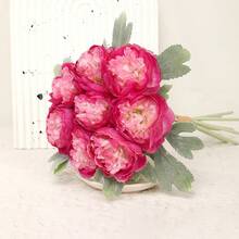 8-Head Artificial Lotus Flower Bouquet, Peony & Rose Nordic Style Centerpiece For Dining Table, Living Room, Bedroom, Wedding, Vase Filler - Multicolor - View 9
