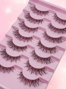 7 Pairs Of Transparent Meme Manga Mango Eyes False Eyelashes - View 3