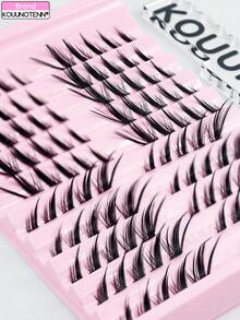 100pcs Cat Eye & Fox Eye Individual False Eyelashes, Lash Clusters DIY Segmented Eyelash Extension, 3D Fluffy And Wispy Cluster Lashes, Oblique Flowing Wispy Lashes, Reusable False Eyelashes - View 10