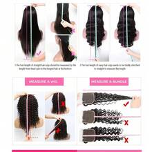 蓬松波浪短波波头假发，真人发，13x4蕾丝前假发，预先拔毛的真人发，波浪卷发，180%密度，4x4闭合式波波头假发 - Natural Black - 查看 11