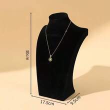 1pc Black Velvet Necklace Display Stand, Jewelry Necklace Holder Rack For Counter, Showcase, Jewelry Organization,Room Decor,Model Necklace Display Stand, Velvet Mannequin Neck Jewelry Pendant Hanger Rack, Window Showcase Jewelry Exhibition Props Back To School Jewelry Display Stand With Drawer Box For Earrings, Necklaces And Jewelry Storage, Featuring A Wooden Base, Desktop Storage Box And Multi-Functional Hanging Storage Rack,Mother's Day Gift. - 黑色 - 查看 9