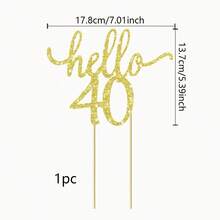 1 chiếc phụ kiện trang trí bánh kem lấp lánh "Hello 30/40/50" - Chúc mừng 30/40/50 năm, trang trí bánh kem tuyệt vời cho tiệc cưới, kỷ niệm. - Xem 13