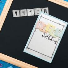 创意快乐卡片模具，DIY剪贴簿相册和压花模板，贺卡制作工具，卡片纸切割工艺品，礼品卡制作模板模切。 - 銀色 - 查看 4