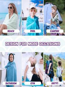 1pc/70cm*150cm Mermaid Tail Striped Beach Towel, Purple & Teal Scales Pattern Extra Large Beach Blanket, Soft Quick-Dry Non-Stick Sand Microfiber Beach Towel, Suitable For Vacation, Pool - Mermaid Tail - View 10