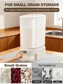Clear Rice Dispenser, 22lbs Grain Container Storage With Lid, Measuring Cylinder, Rice Storage Container, Household Cereal Dispenser Bucket, Storing For Kitchen Cereal Dry Food, Kitchen Storage Helper, 11/22 Lbs Storage - Transparent - 查看 6