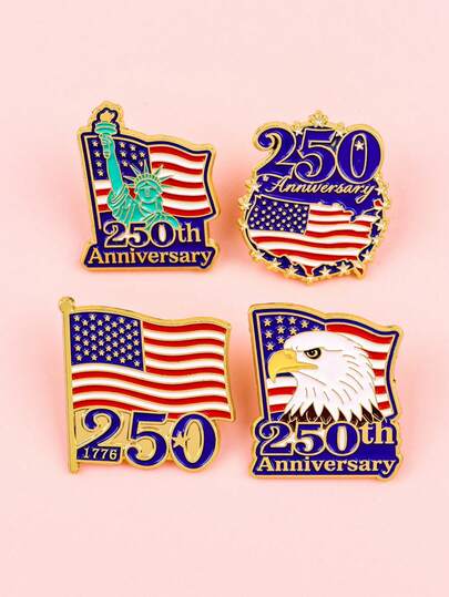 周年纪念胸针 卡通金属徽章 创意英文饰品奖章 服装胸针 英文配饰 适合日常佩戴和送礼