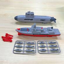 Submarine Model Kit, Missile Launching, Escort Ship, Multi-Functional, Children's Toy, Christmas Gift - Light Grey - View 7