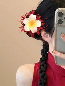 1个精致甜美浪漫雏菊仿真花发夹，适合海滩度假 - 彩色 - 查看 4