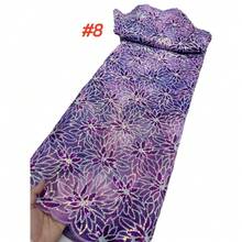 2026 高品质刺绣网纱蕾丝面料，奢华尼日利亚法式天鹅绒亮片蕾丝面料，适用于女士婚纱和缝纫 - A - 查看 2