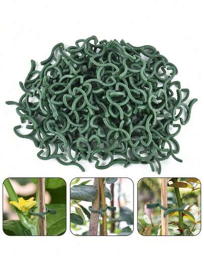 100/200pcs Durable Plastic Plant Support Clips, Butterfly Buckle Ties, Suitable For Vines, Flowers And Vegetables, Black Garden Grid Clips Can Firmly Fix Stems And Manage Vines, Butterfly Clips, Durable Plastic Clips