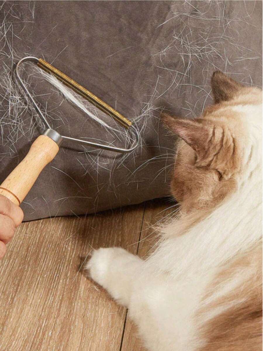 1 pieza Quitapelusas y afeitadora de tela de doble cara - Afeitadora de pelusa de ropa manual de metal con rodillo cepillo, elimina pelusa de suéteres, muebles y pelo de mascotas, apta para telas delicadas