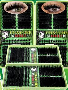 Football Cheerleader DIY Cluster Lashes, C/D Curl Mixed, Dramatic Cat Eye Effect, Natural Eye Enlargement, Manga Lashes, Fluffy & Long, For Game Day Daily Wear & Celebrations - C/D MIX - View 3