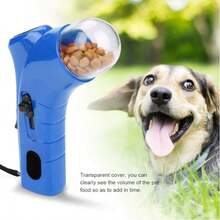 1pc Interactive Cat Treat Launcher - A Fun Handheld Feeding Toy For Cats And Small Dogs, Green And White Color With Transparent Food Storage Container. Suitable For Training, Playing And Carrying Outdoors. Cat Toy - Multicolor - View 7