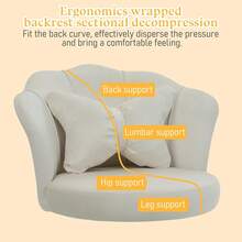 DYHOME Velvet Washbasin Stool, Home Office Chair, Ergonomic Swivel Chair, Height Adjustable - White - View 5