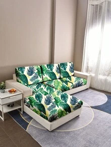 1pc Decorative Sofa Seat Cushion Cover, Non-Slip Elastic Full Wrap Outdoor Waterside Sofa Cushion Cover, Single/Double/Three/Four-Seater, Milk Silk Fabric Floral Print, Suitable For Spring, Summer, Autumn, Winter - Multicolor - View 5