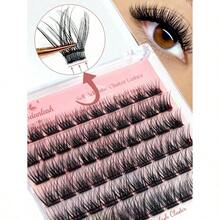 60 piezas de pestañas postizas autoadhesivas con efecto L, de 10 a 16 mm, sin necesidad de pegamento, fáciles de usar - Negro - Ver 1