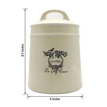 Ceramic Coffee Canister JarsAirtight Coffee Storage Container with Handle Lid Ceramic Food Storage Jars for Coffee Beans Vacuum Sealed Vintage Kitchen Canisters Large 8.5 inches Beige - Beis - Ver 7