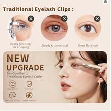 Heated Electric Eyelash Curler 2-In-1 WithEyebrow Trimmer, 2 Temp Settings, USBRechargeable, 10s Fast Heating For 24HNatural Curl, Women Gifts - 查看 7