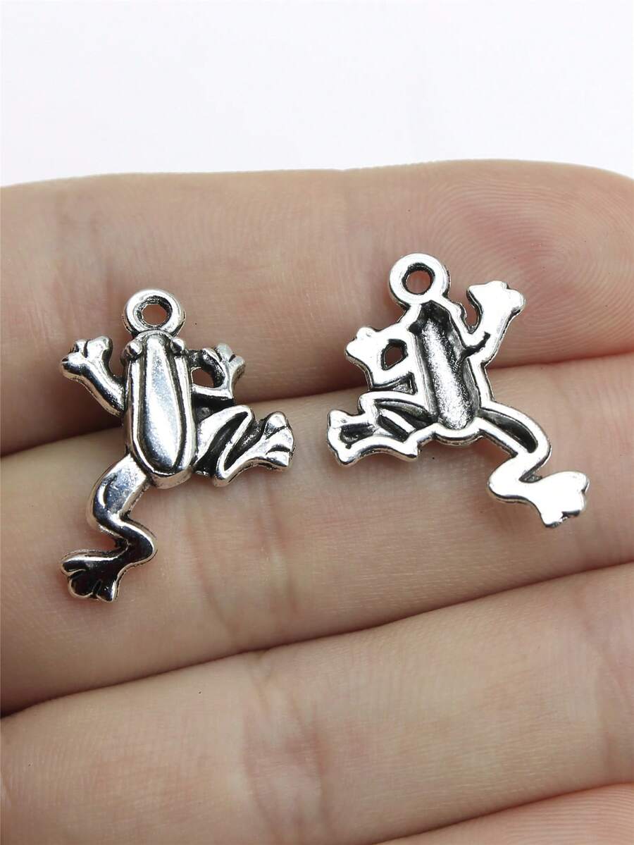 20pcs 23x17mm Frog Charms Pendant For DIY Jewelry Making Necklace Keychain Phone Chain Bracelet Making Accessories Handmade Craft Making Findings - Frog - View 1