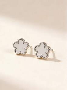 1 Set Jewelry For Women Includes 1 Necklace With Clover Pendant, 1 Bracelet, 1 Pair Of Earrings, 1 Ring, 1 Bangle - 銀色 - 查看 8